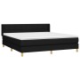 Cama box spring con colchón tela negro 160x200 cm de vidaXL, Camas y somieres - Ref: Foro24-3130283, Precio: 505,65 €, Descue...