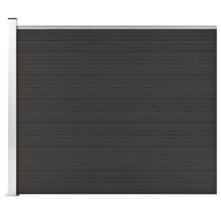 Panel de valla WPC negro 175x146 cm