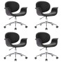 Drehbare Esszimmerstühle 4 Einheiten aus schwarzem Kunstleder von vidaXL, Essstühle - Ref: Foro24-3054855, Preis: 468,43 €, R...