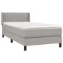 Box spring bed with light gray fabric mattress 100x200 cm by vidaXL, Beds and slatted bases - Ref: Foro24-3129849, Price: 329...