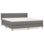 Box spring bed with dark gray fabric mattress 160x200 cm by vidaXL, Beds and slatted bases - Ref: Foro24-3130522, Price: 522,...