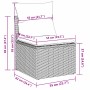 Set de sofás de jardín 9 pzas con cojines ratán sintético gris