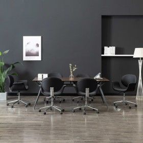 Drehbare Esszimmerstühle 6-teilig aus schwarzem Kunstleder von vidaXL, Essstühle - Ref: Foro24-3054856, Preis: 733,20 €, Raba...
