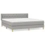 Box spring bed with light gray fabric mattress 180x200 cm by vidaXL, Beds and slatted bases - Ref: Foro24-3130529, Price: 519...