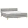 Box spring bed with light gray fabric mattress 180x200 cm by vidaXL, Beds and slatted bases - Ref: Foro24-3130529, Price: 519...