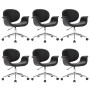 Drehbare Esszimmerstühle 6-teilig aus schwarzem Kunstleder von vidaXL, Essstühle - Ref: Foro24-3054856, Preis: 733,20 €, Raba...