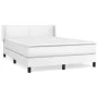 Box spring bed with white synthetic leather mattress 140x200cm by vidaXL, Beds and slatted bases - Ref: Foro24-3130662, Price...