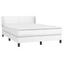 Box spring bed with white synthetic leather mattress 140x200cm by vidaXL, Beds and slatted bases - Ref: Foro24-3130662, Price...