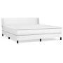 Box spring bed with white synthetic leather mattress 180x200 cm by vidaXL, Beds and slatted bases - Ref: Foro24-3130674, Pric...