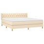Boxspringbett mit cremefarbener Stoffmatratze 160x200 cm von vidaXL, Betten und Lattenroste - Ref: Foro24-3130526, Preis: 555...