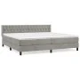 Box spring bed with light gray velvet mattress 200x200 cm by vidaXL, Beds and slatted bases - Ref: Foro24-3131159, Price: 564...