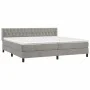 Box spring bed with light gray velvet mattress 200x200 cm by vidaXL, Beds and slatted bases - Ref: Foro24-3131159, Price: 564...