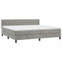 Cama box spring con colchón terciopelo gris claro 200x200 cm de vidaXL, Camas y somieres - Ref: Foro24-3131159, Precio: 562,8...