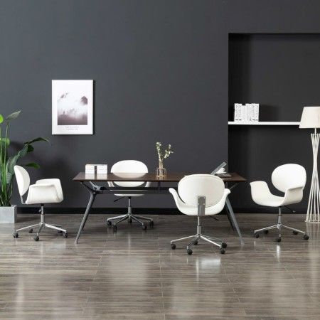 Drehbare Esszimmerstühle 4 Einheiten aus weißem Kunstleder von vidaXL, Essstühle - Ref: Foro24-3054858, Preis: 595,10 €, Raba...