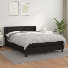 Cama box spring con colchón cuero sintético negro 140x200cm de vidaXL, Camas y somieres - Ref: Foro24-3130781, Precio: 464,95...