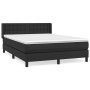 Cama box spring con colchón cuero sintético negro 140x200cm