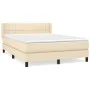 Box spring bed with cream fabric mattress 140x200 cm by vidaXL, Beds and slatted bases - Ref: Foro24-3129718, Price: 433,10 €...