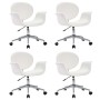 Swivel dining chairs 4 units white synthetic leather by vidaXL, dining chairs - Ref: Foro24-3054858, Price: 594,85 €, Discoun...