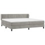 Cama box spring con colchón terciopelo gris claro 200x200 cm de vidaXL, Camas y somieres - Ref: Foro24-3131099, Precio: 583,0...