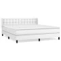 Box spring bed with white synthetic leather mattress 180x200 cm by vidaXL, Beds and slatted bases - Ref: Foro24-3130794, Pric...