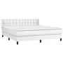 Box spring bed with white synthetic leather mattress 180x200 cm by vidaXL, Beds and slatted bases - Ref: Foro24-3130794, Pric...
