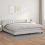 Box spring bed with white synthetic leather mattress 200x200 cm by vidaXL, Beds and slatted bases - Ref: Foro24-3130800, Pric...