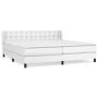 Box spring bed with white synthetic leather mattress 200x200 cm by vidaXL, Beds and slatted bases - Ref: Foro24-3130800, Pric...