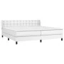 Box spring bed with white synthetic leather mattress 200x200 cm by vidaXL, Beds and slatted bases - Ref: Foro24-3130800, Pric...
