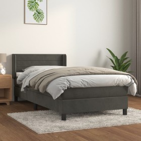 Box spring bed with dark gray velvet mattress 80x200 cm by vidaXL, Beds and slatted bases - Ref: Foro24-3130986, Price: 291,4...