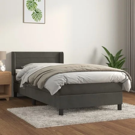 Box spring bed with dark gray velvet mattress 80x200 cm by vidaXL, Beds and slatted bases - Ref: Foro24-3130986, Price: 285,8...