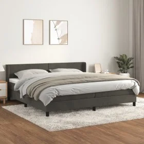 Cama box spring con colchón terciopelo gris oscuro 200x200 cm de vidaXL, Camas y somieres - Ref: Foro24-3130860, Precio: 541,...
