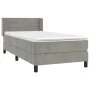 Box spring bed with light gray velvet mattress 80x200 cm by vidaXL, Beds and slatted bases - Ref: Foro24-3130985, Price: 289,...