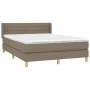 Box spring bed with taupe gray fabric mattress 140x200 cm by vidaXL, Beds and slatted bases - Ref: Foro24-3130357, Price: 444...