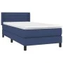 Box spring bed with blue fabric mattress 100x200 cm by vidaXL, Beds and slatted bases - Ref: Foro24-3129775, Price: 331,16 €,...