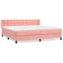 Box spring bed with pink velvet mattress 200x200 cm by vidaXL, Beds and slatted bases - Ref: Foro24-3131224, Price: 534,90 €,...