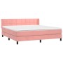 Cama box spring con colchón terciopelo rosa 180x200 cm de vidaXL, Camas y somieres - Ref: Foro24-3130978, Precio: 497,83 €, D...