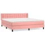 Cama box spring con colchón terciopelo rosa 160x200 cm de vidaXL, Camas y somieres - Ref: Foro24-3131212, Precio: 465,23 €, D...