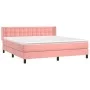 Cama box spring con colchón terciopelo rosa 160x200 cm de vidaXL, Camas y somieres - Ref: Foro24-3131212, Precio: 465,23 €, D...