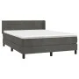 Cama box spring con colchón terciopelo gris oscuro 140x200 cm de vidaXL, Camas y somieres - Ref: Foro24-3131022, Precio: 425,...