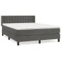 Box spring bed with dark gray velvet mattress 140x200 cm by vidaXL, Beds and slatted bases - Ref: Foro24-3131202, Price: 421,...