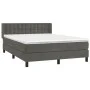 Box spring bed with dark gray velvet mattress 140x200 cm by vidaXL, Beds and slatted bases - Ref: Foro24-3131202, Price: 421,...