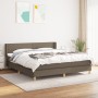 Box spring bed with taupe gray fabric mattress 160x200 cm by vidaXL, Beds and slatted bases - Ref: Foro24-3130125, Price: 525...