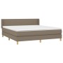 Box spring bed with taupe gray fabric mattress 160x200 cm by vidaXL, Beds and slatted bases - Ref: Foro24-3130125, Price: 525...