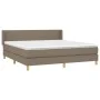Box spring bed with taupe gray fabric mattress 160x200 cm by vidaXL, Beds and slatted bases - Ref: Foro24-3130125, Price: 510...