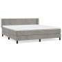 Boxspringbett mit hellgrauer Samtmatratze 160x200 cm von vidaXL, Betten und Lattenroste - Ref: Foro24-3130847, Preis: 479,68 ...