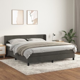 Boxspringbett mit dunkelgrauer Samtmatratze 180x200 cm von vidaXL, Betten und Lattenroste - Ref: Foro24-3130854, Preis: 529,7...