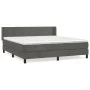 Box spring bed with dark gray velvet mattress 180x200 cm by vidaXL, Beds and slatted bases - Ref: Foro24-3130854, Price: 508,...