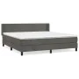 Box spring bed with dark gray velvet mattress 160x200 cm by vidaXL, Beds and slatted bases - Ref: Foro24-3130848, Price: 494,...