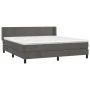 Box spring bed with dark gray velvet mattress 160x200 cm by vidaXL, Beds and slatted bases - Ref: Foro24-3130848, Price: 494,...