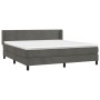 Boxspringbett mit dunkelgrauer Samtmatratze 160x200 cm von vidaXL, Betten und Lattenroste - Ref: Foro24-3130848, Preis: 488,5...